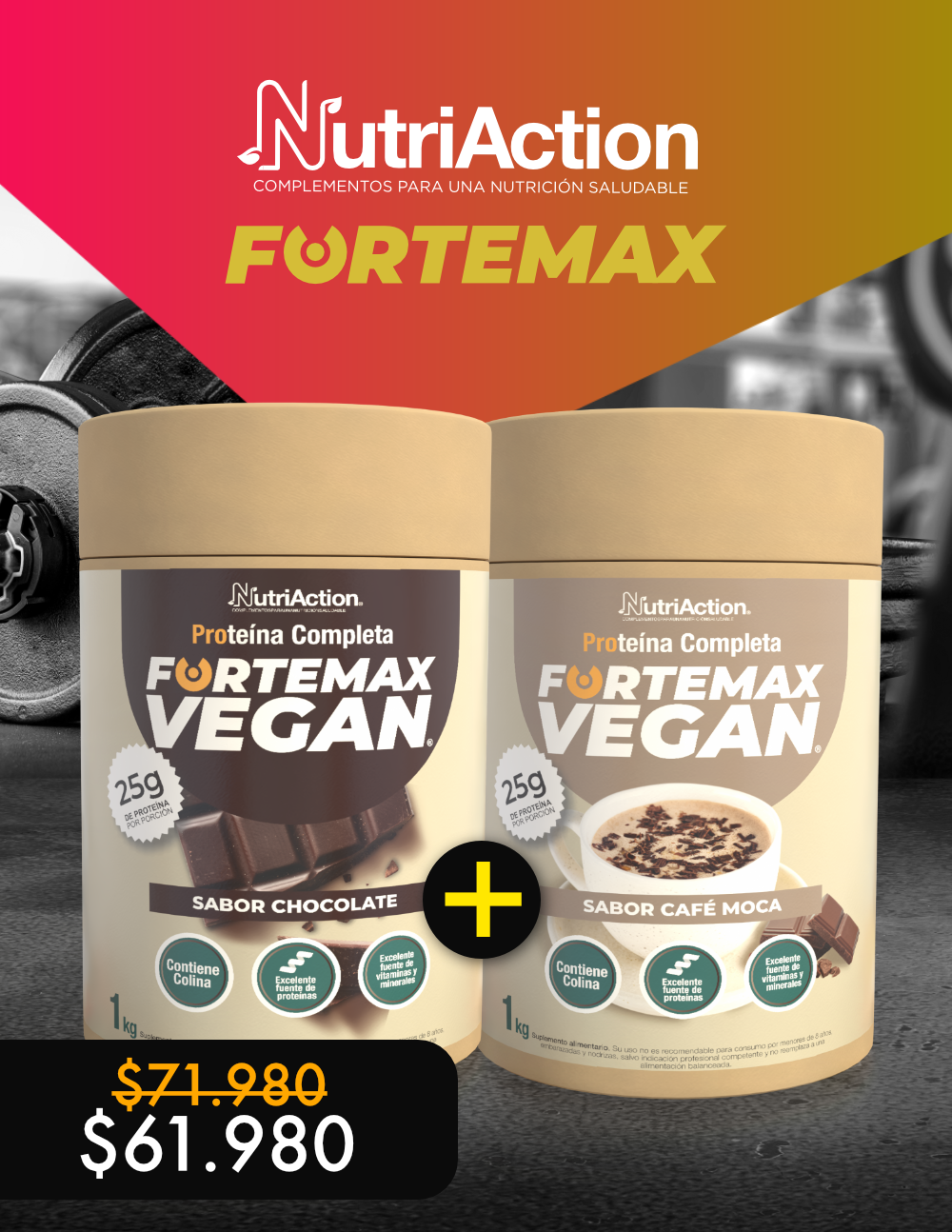 2 x $61.980 Fortemax Vegan